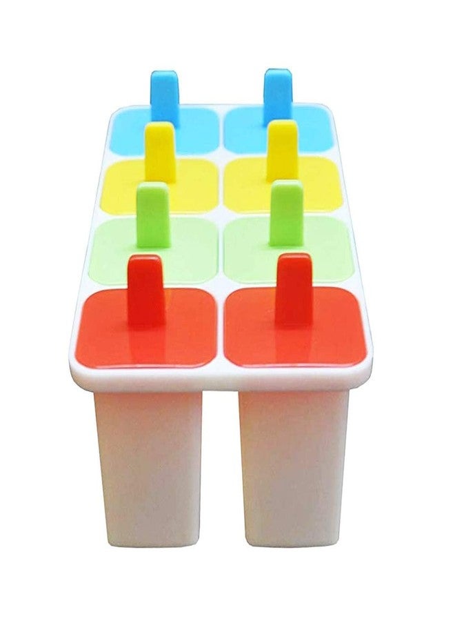 GRANTH ENTERPRISE 8 Slot Plastic Reusable Ice Pop Makers, Homemade Popsicle Frozen Ice Cream Moulds Tray Kulfi Candy Ice Lolly Mold Tray With Stick For Children & Adults,15X10X10 Cm - Image 2